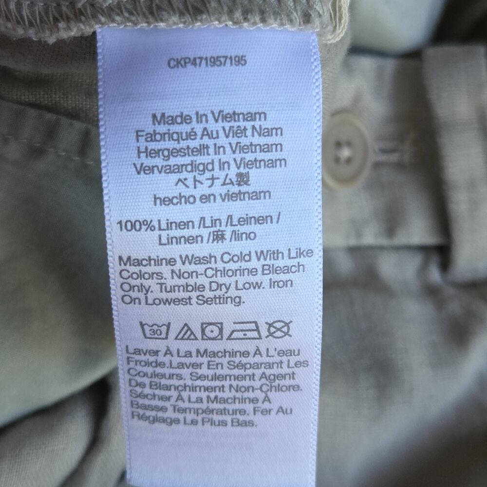 Madewell The Harlow Wide Leg Pant 100% Linen Size 8 Natural Pleated NJ996 - Picture 9 of 11